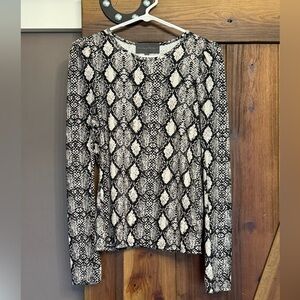 Sunday In Brooklyn Ashton Snake Puff Sleeve Top. Medium.